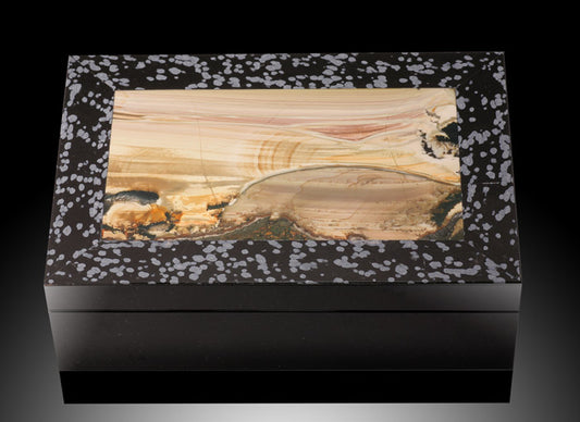 Picture Jasper / Snowflake Obsidian Gem Box