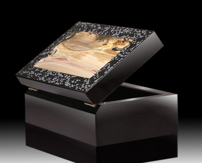Picture Jasper / Snowflake Obsidian Gem Box