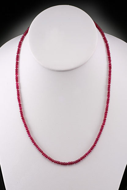 Ruby Rondelle Necklace (14k white gold)