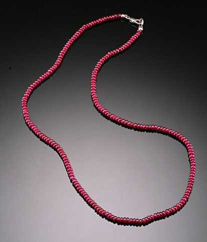 Ruby Rondelle Necklace (14k white gold)