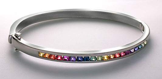 Rainbow Sapphire Bangle Bracelet