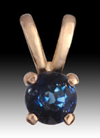 4mm Blue Sapphire Pendant in 14 Karat Gold