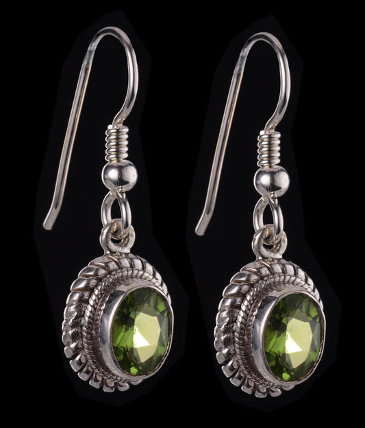 6x8mm Oval Cut Peridot Earrings