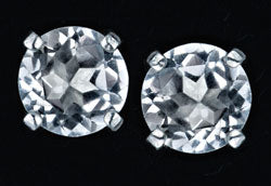 4mm White Topaz Posts