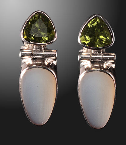 Peridot with Mother of Pearl Earrings