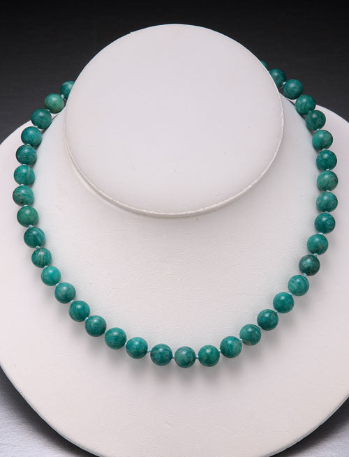 Amazonite Bead Necklace-10mm