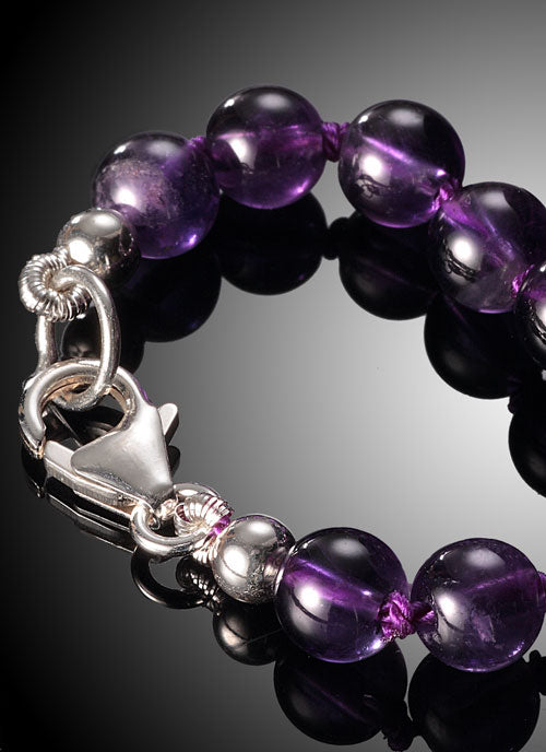 Amethyst Bead Necklace-6mm