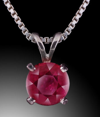 5mm Ruby Pendant (with chain)