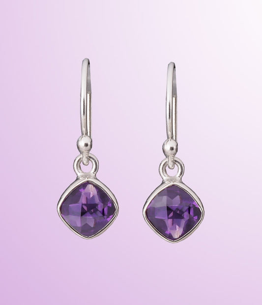 Square Amethyst Earrings