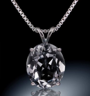 8x6mm White Topaz Gemstone Pendant