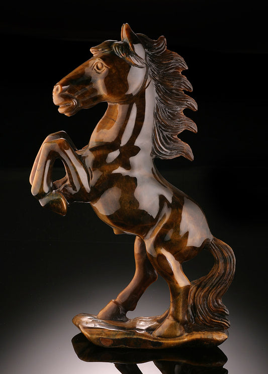 Tiger Eye Stallion Carving