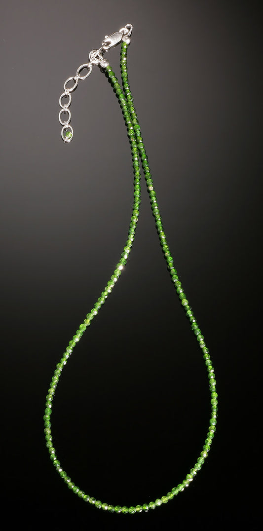 Chrome Diopside Micro-Bead Necklace