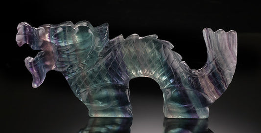 Fluorite Dragon Carving