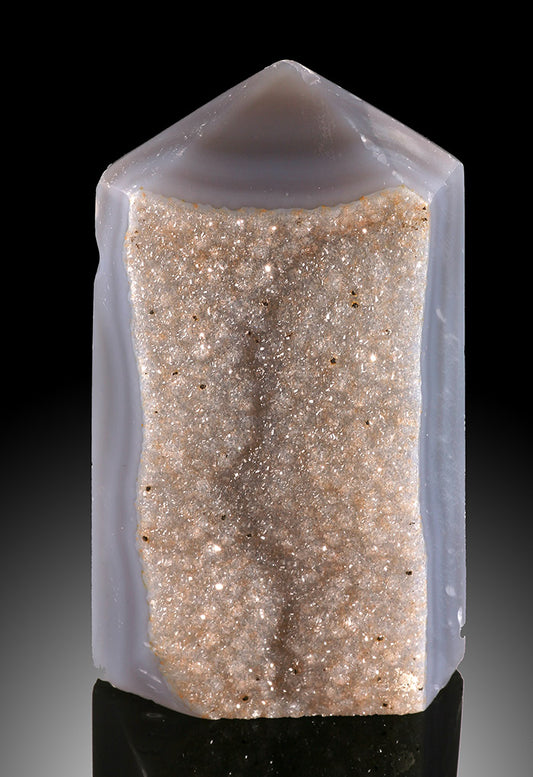 Brazilian Agate Druzy "Crystal" Carving