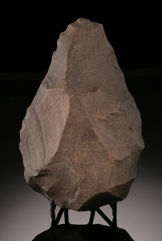 Acheulean Handaxe (Quartzite), with stand