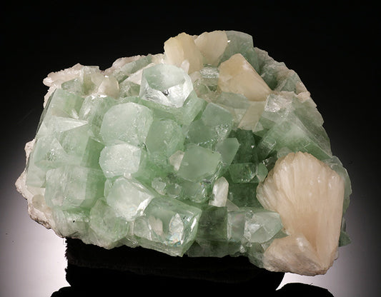 Green Apophyllite with Peach Stilbite