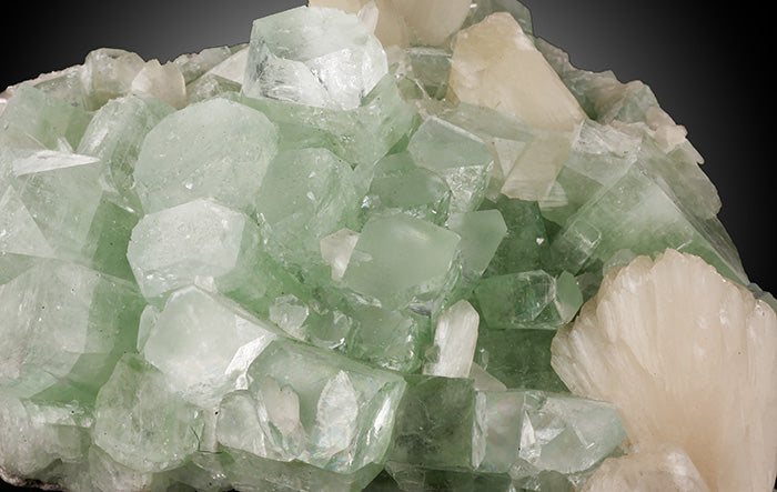 Green Apophyllite with Peach Stilbite