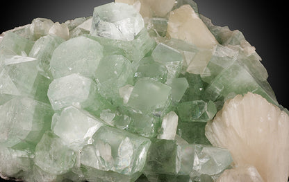 Green Apophyllite with Peach Stilbite