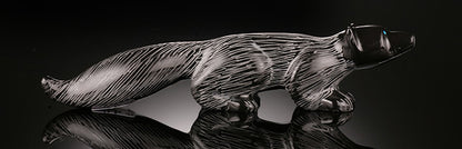 Zuni Wolf Fetish - Black Marble