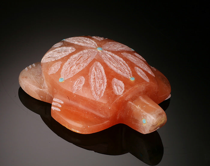 Zuni Turtle Fetish - Orange Alabaster
