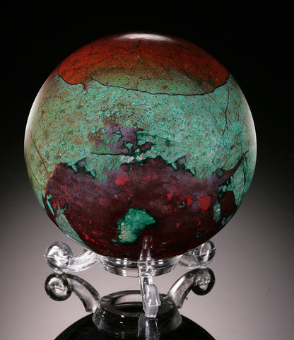 Chrysocolla and Cuprite Sphere (with stand)