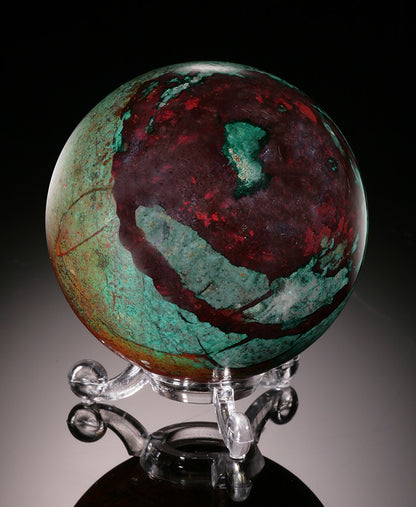 Chrysocolla and Cuprite Sphere (with stand)