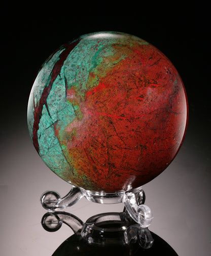 Chrysocolla and Cuprite Sphere (with stand)