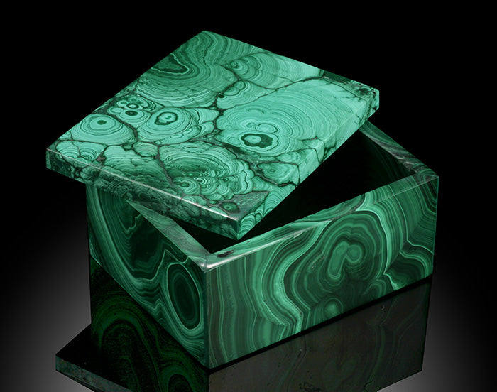 Malachite Box, 2-3/4" long