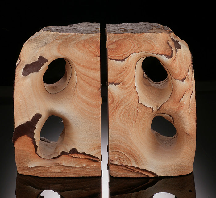 Sandstone Double Cavern Bookends