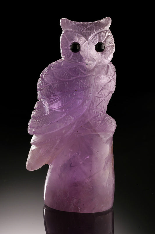 Amethyst Owl Carving