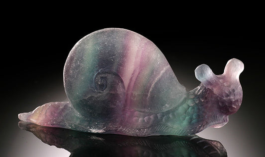 Fluorite Snail Carving