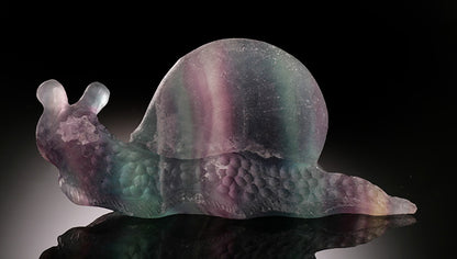 Fluorite Snail Carving
