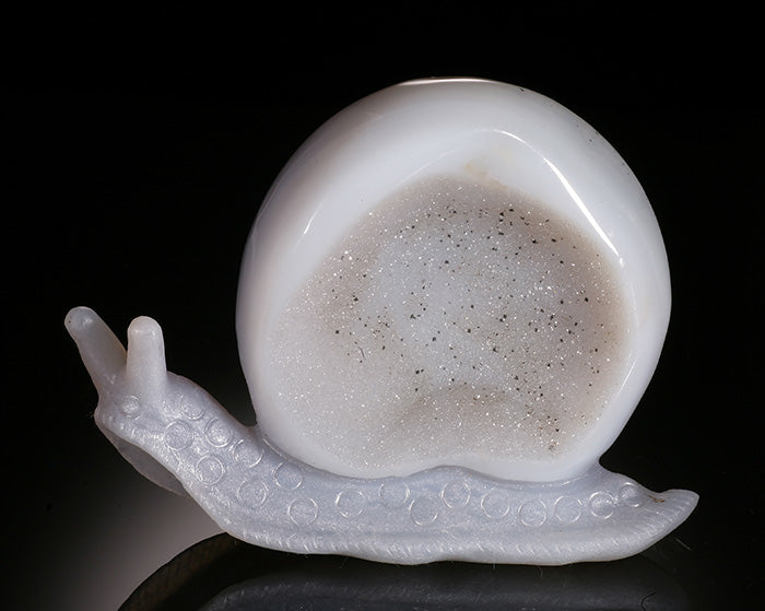 Brazilian Agate Snail Carving