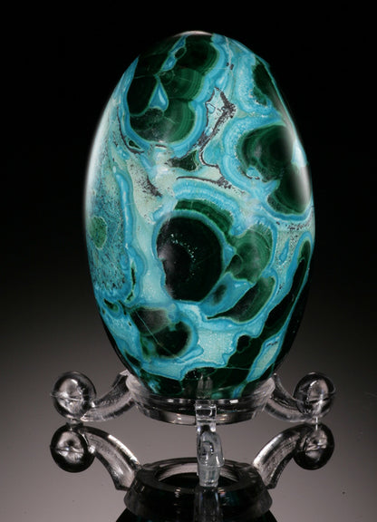 Chrysocolla Malachite "Lingam" (with stand)