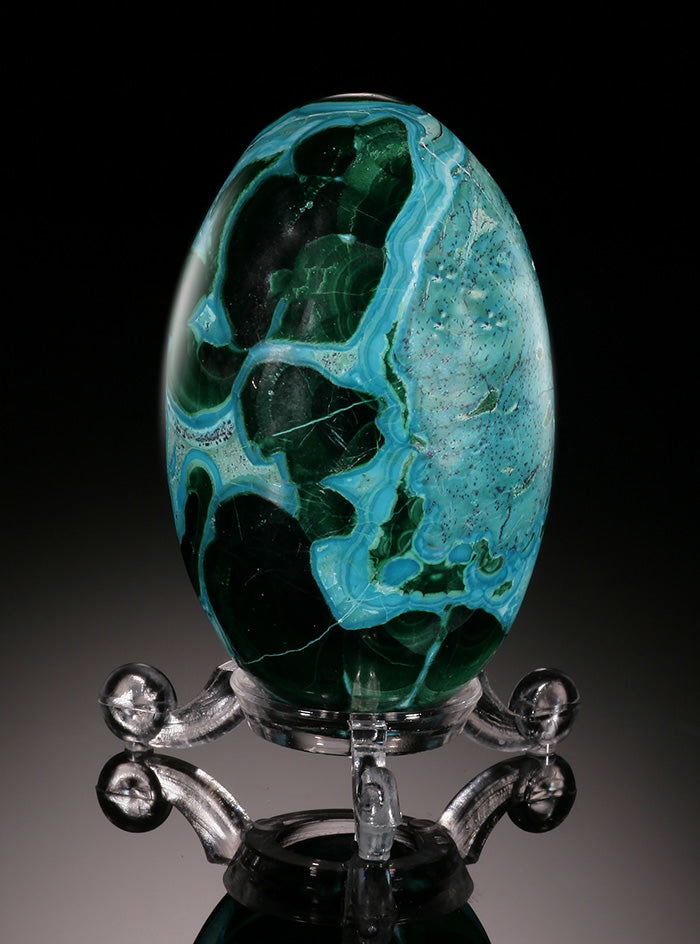 Chrysocolla Malachite "Lingam" (with stand)