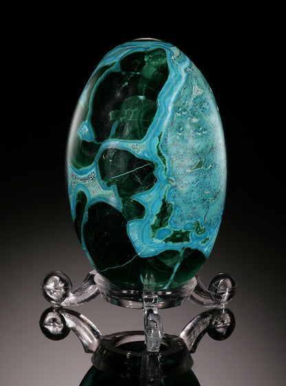 Chrysocolla Malachite "Lingam" (with stand)