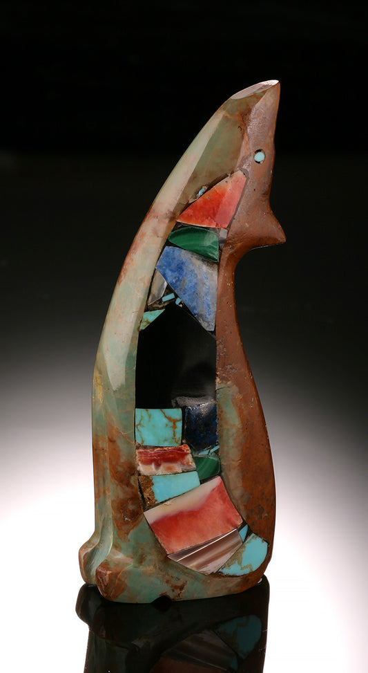Inlay Turquoise Coyote- Zuni Fetish