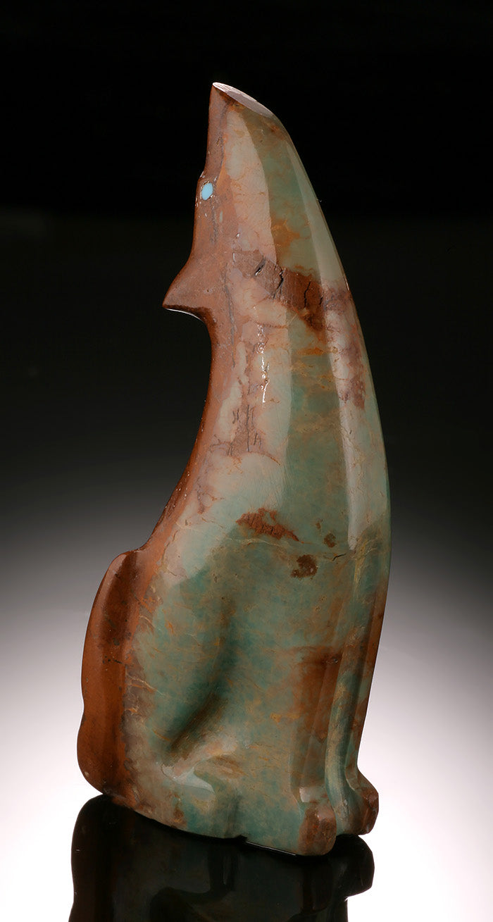 Inlay Turquoise Coyote- Zuni Fetish