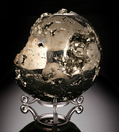 Pyrite Sphere - 4" (w/ stand)