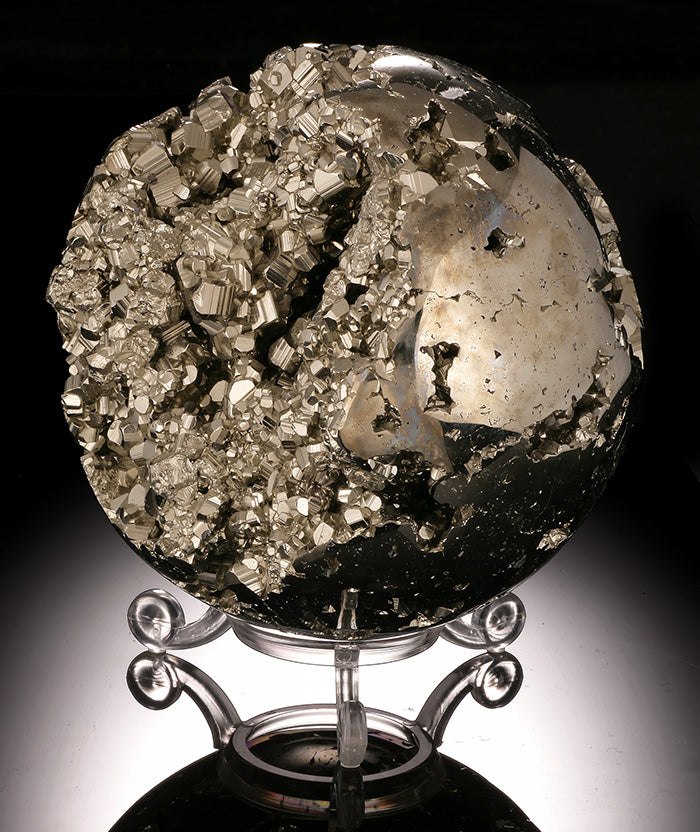 Pyrite Sphere - 4" (w/ stand)