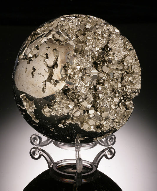 Pyrite Sphere - 4" (w/ stand)