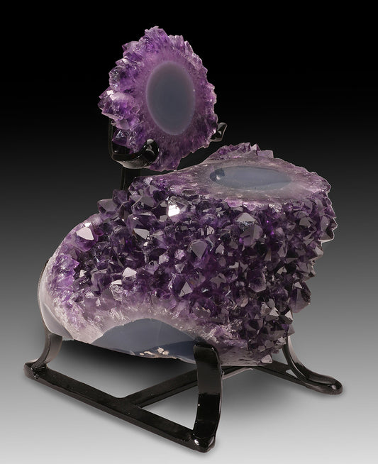 Sliced Amethyst Stalactite Display