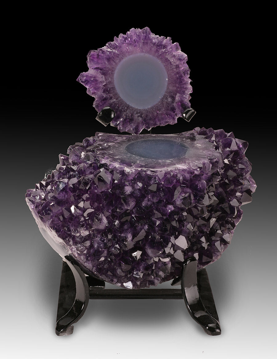 Sliced Amethyst Stalactite Display