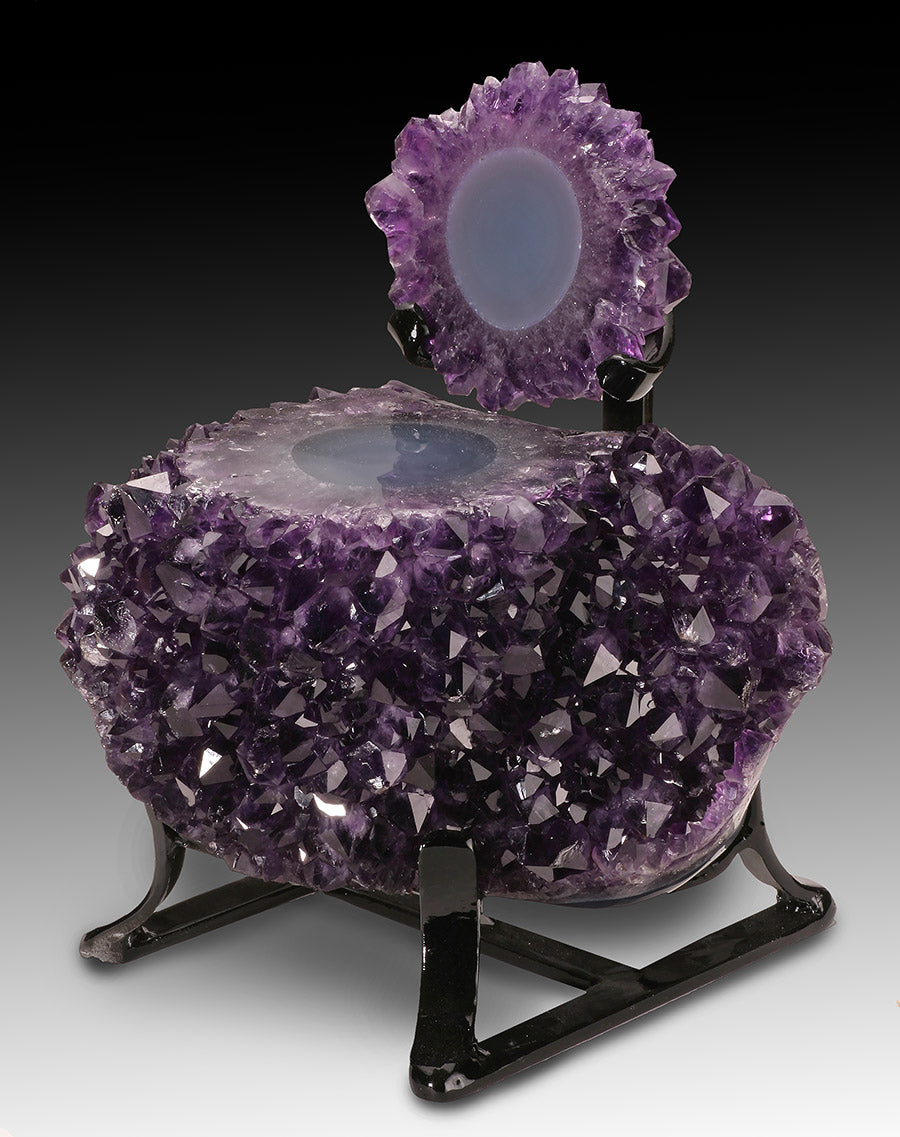 Sliced Amethyst Stalactite Display