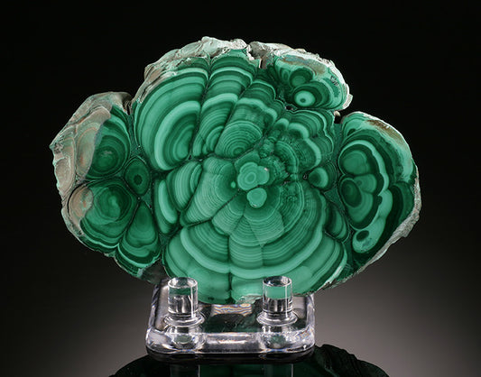 Malachite Stalactite Slice (with stand)