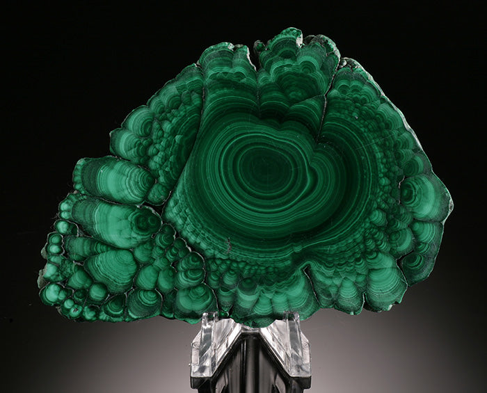 4" Malachite Stalactite Slice (with stand)