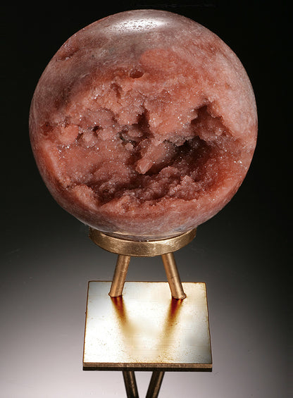 Pink Amethyst Sphere with Custom Display Stand