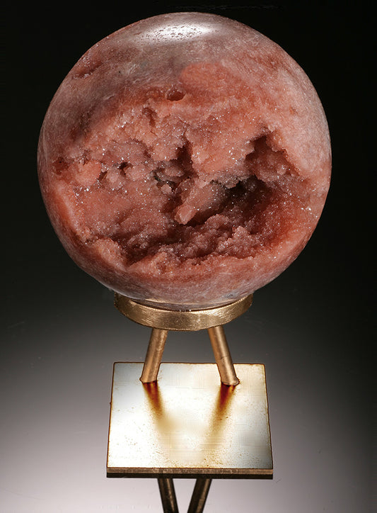 Pink Amethyst Sphere with Custom Display Stand