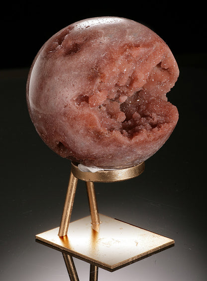 Pink Amethyst Sphere with Custom Display Stand