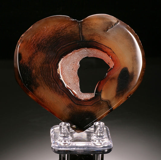 3" Sardonyx Heart Carving (with stand)